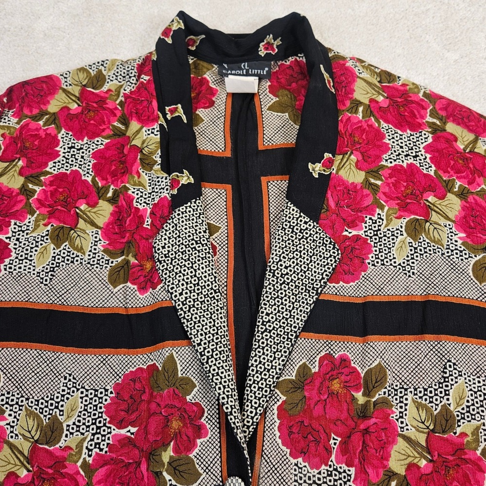 VTG Women's Carole Little Floral Tapestry Blazer Jacket Size 14 Oversized Artsy - Picture 3 of 8